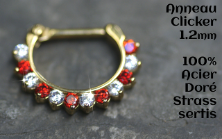 Clicker Acier Dore 1.2 - Strass sertis