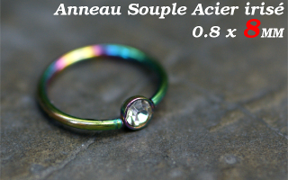 Anneau souple Acier irise 0.8 x 8 mm