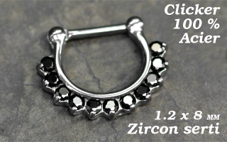 Clicker acier 1.2 x 8 - strass sertis