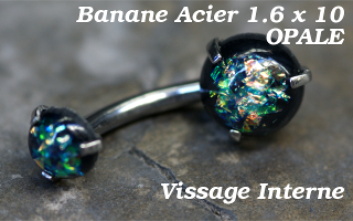 Banane acier 1.6 x 10 vissage interne Opale griffee