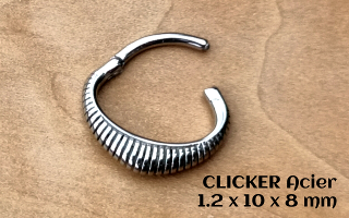 clicker 100% Acier ovale 1.2 x 10 x 8
