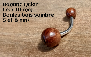 banane acier 1.6 x 10 - boule Bois 5 et 8 mm