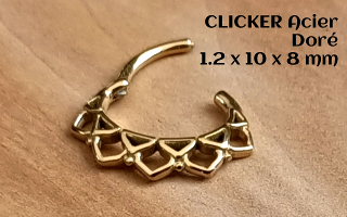clicker 100% acier Dore 1.2 x 10 x 8