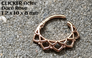 clicker 100% acier Dore Rose 1.2 x 10 x 8