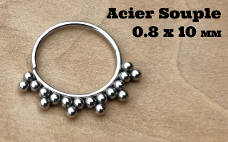 Anneau souple acier 316L - ouverture main - 0.8 x 10 mm.