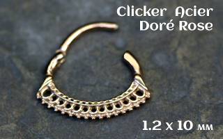 Clicker acier doré Rose 1.2 x 10