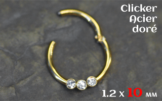 Clicker acier doré 1.2 x 10