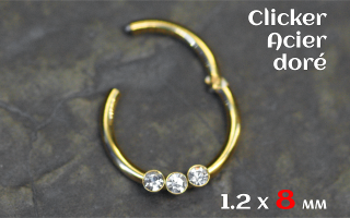 Clicker acier doré 1.2 x 8