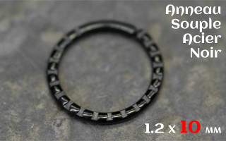 Anneau souple acier noir 1.2 x 10
