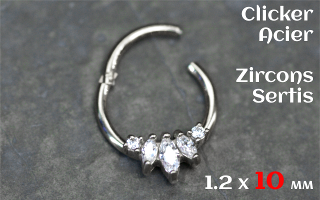 Clicker acier 1.2 x 10 zircons sertis