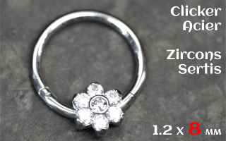 Clicker acier 1.2 x 8 - zircons sertis