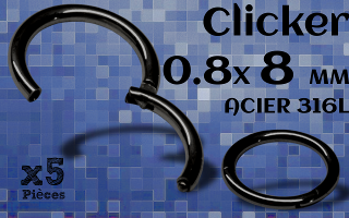Clicker acier Noir 0.8 x 8 mm