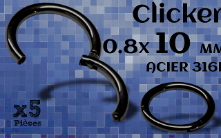 Clicker acier Noir 0.8 x 10 mm