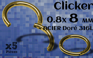 Clicker acier Doré 0.8 x 8 mm