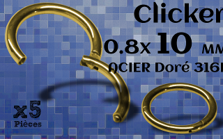 Clicker acier Doré 0.8 x 10 mm
