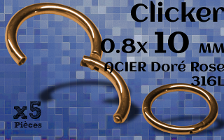 Clicker acier Doré Rose 0.8 x 10 mm