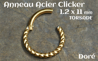clicker acier Doré 1.2 x 11 - torsadé