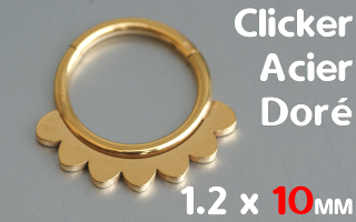 Clicker Acier Doré 1.2 x 10 mm