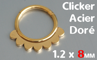 Clicker Acier Doré 1.2 x 8 mm