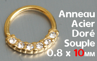 Anneau souple Acier Doré 0.8 x 10 mm