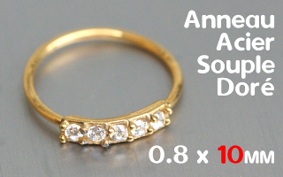 Anneau souple Acier Doré 0.8 x 10 mm