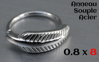 Anneau Acier souple 0.8 x 8 - plume