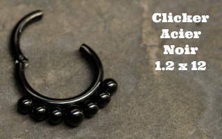 Clicker Acier Noir 1.2 x 12 mm