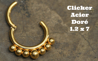 Clicker Acier Doré 1.2 x 7 mm