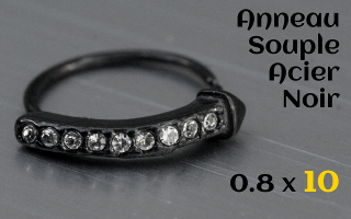 Anneau Souple 0.8 x 10 Acier Noir